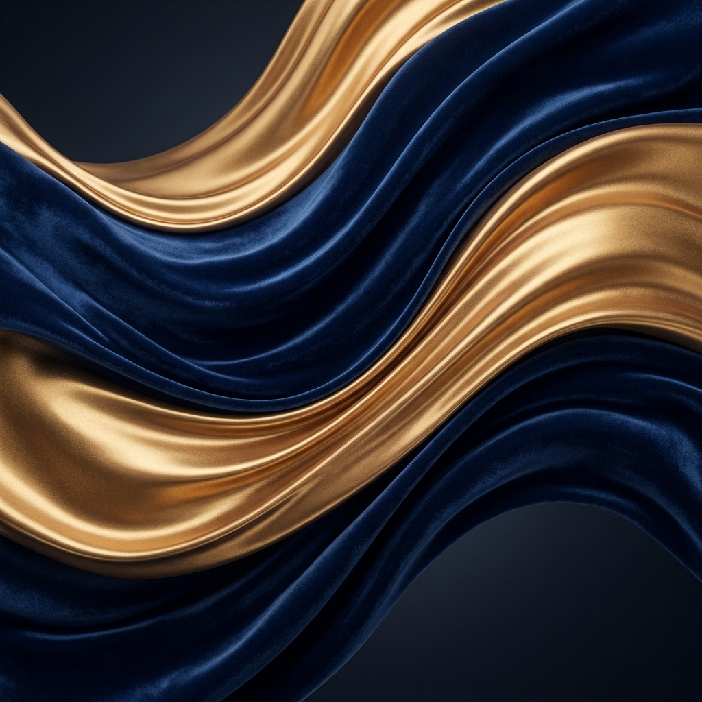 Liquid Gold and Navy Velvet Texture